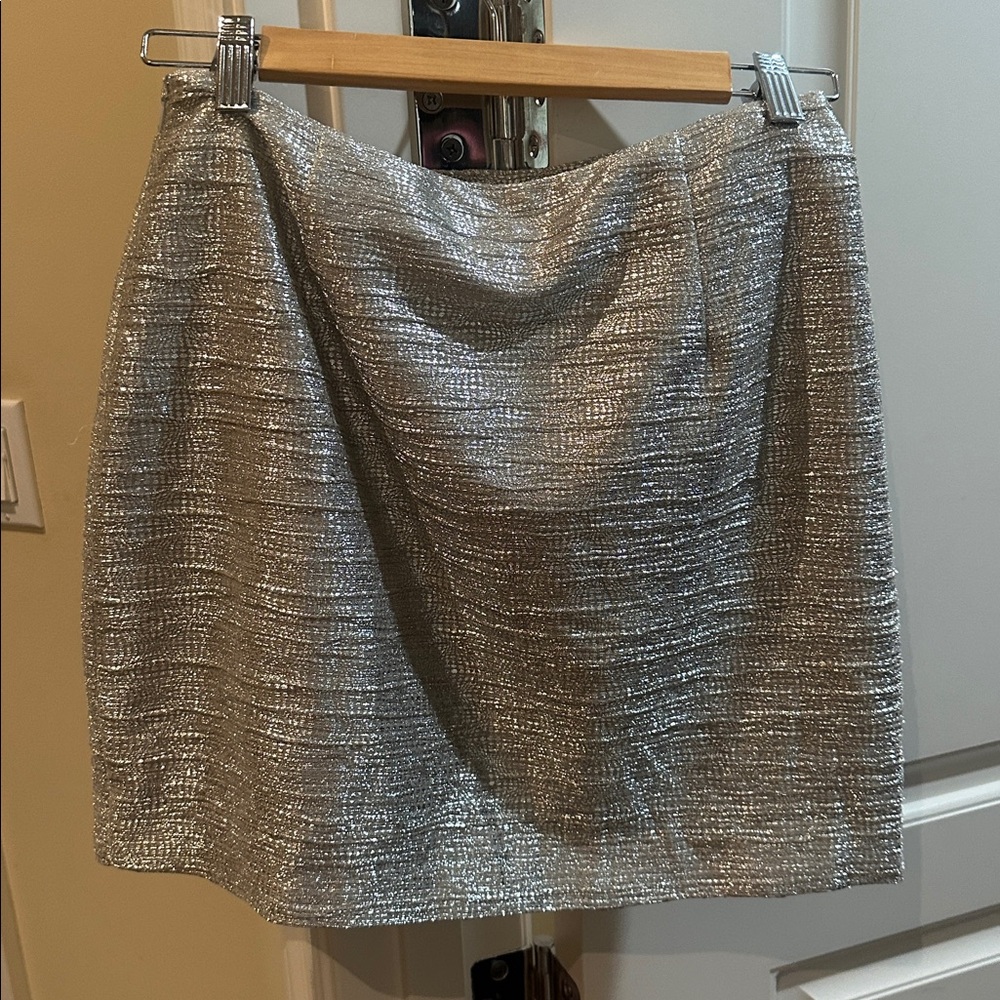 New with tags! Jonathan Simkhai silver ruffled skirt size 6 - Picture 6 of 8